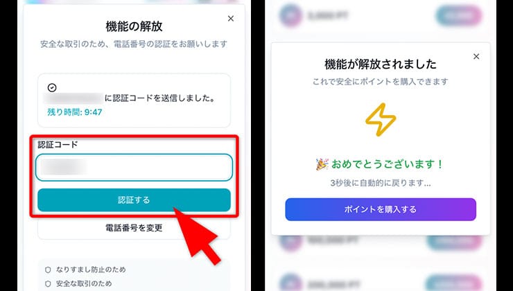 ポイント購入の手順