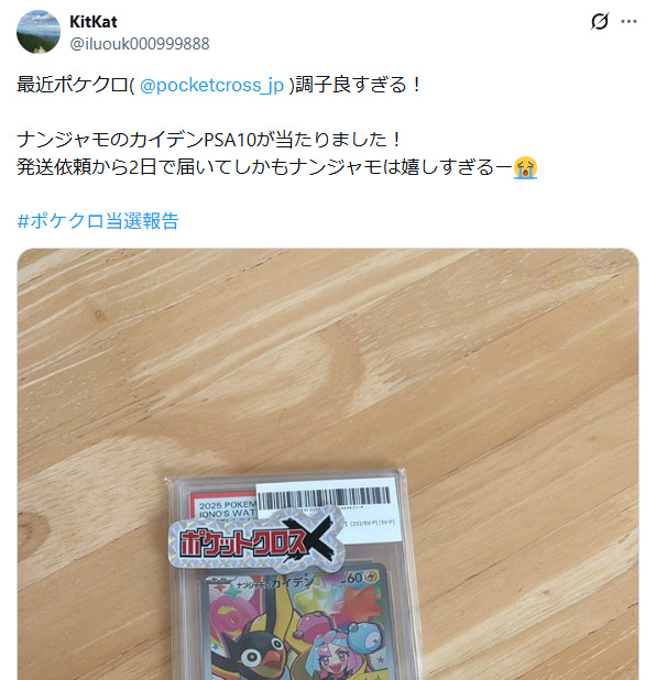 ポケットクロスの発送の早さに関する口コミ